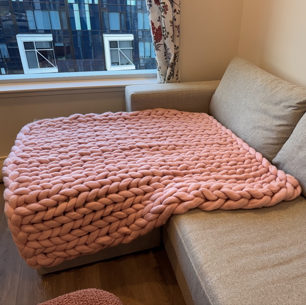 Chunky Knit Wool Throw